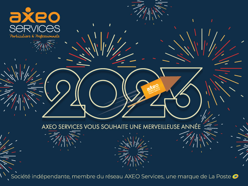 Votre agence AXEO Services, services à la personne particuliers et professionnels, vous présente et souhaite ces meilleurs vœux pour la nouvelle année.