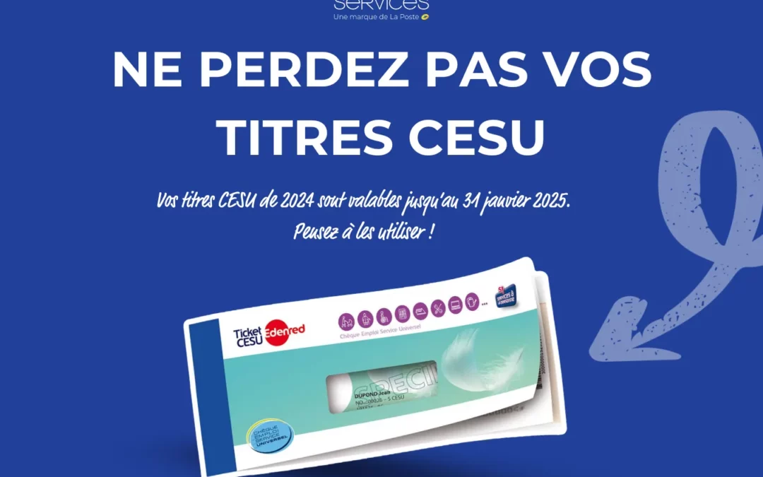 Transformez vos CESU 2024 en services de qualité avec AXEO Services avant le 31 janvier 2025 : ménage, jardinage, garde d’enfants !